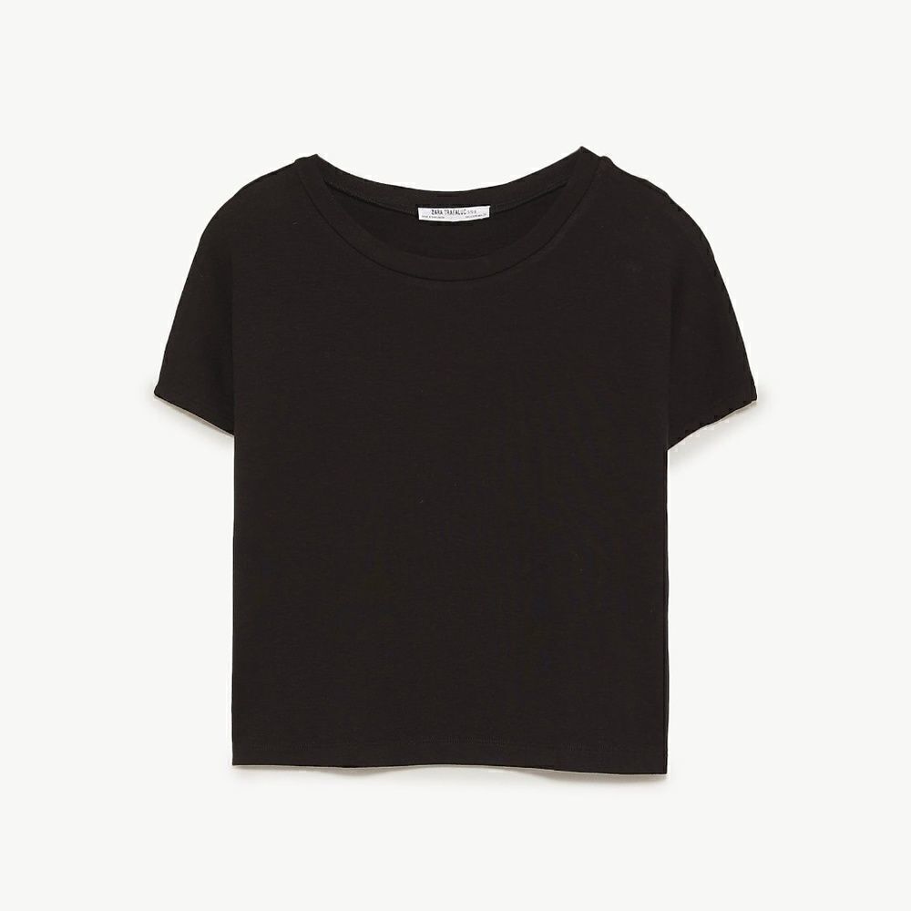 Zara Basics Black Crop Top